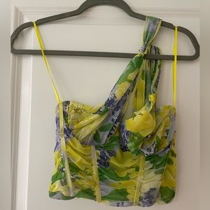 Zara printed Tulle top